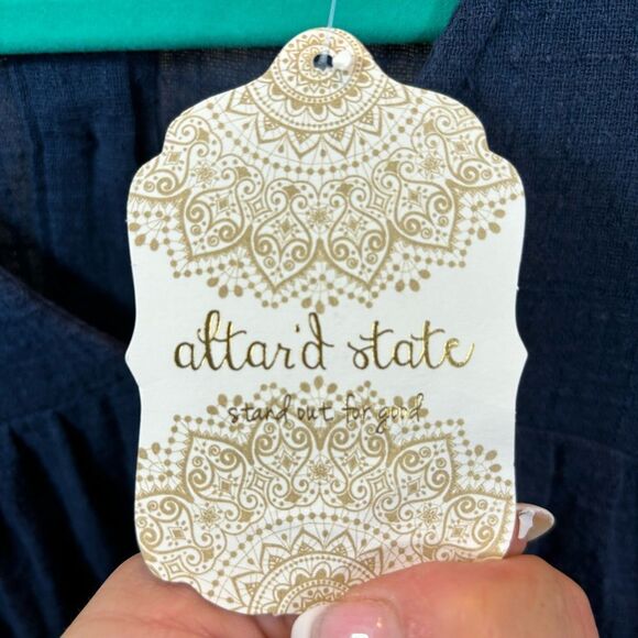 Brand‎ new with Tags Altar’d State Blue Button Back Long Sleeve Blouse Medium - Picture 12 of 13